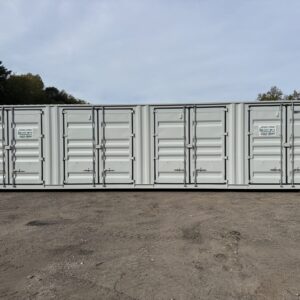 container 40 piedi high cube con 4 porte laterali – tenuta stagna, grigio