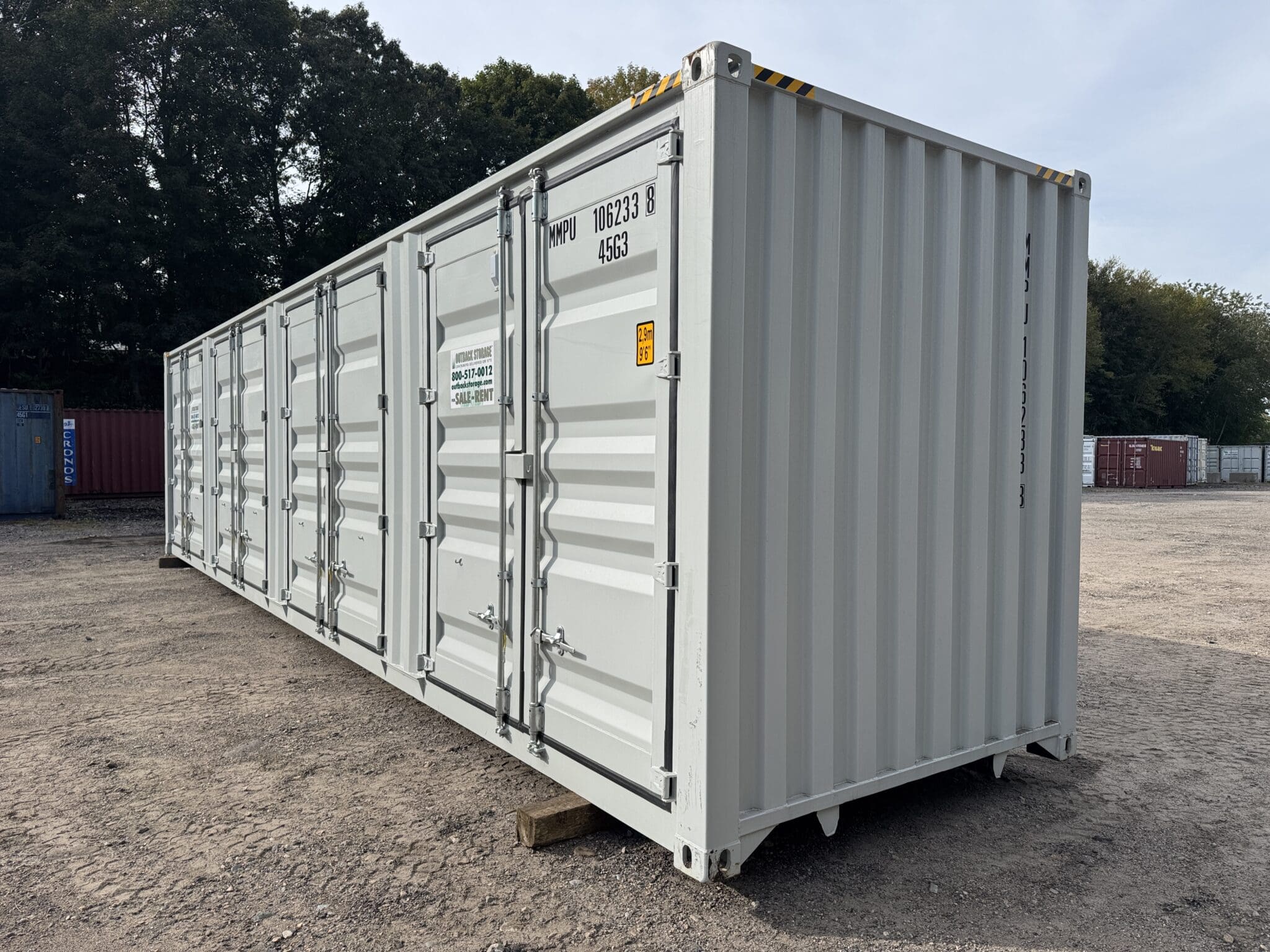 container 40 piedi high cube con 4 porte laterali – tenuta stagna, grigio container 40 piedi high cube con 4 porte laterali – tenuta stagna, grigio