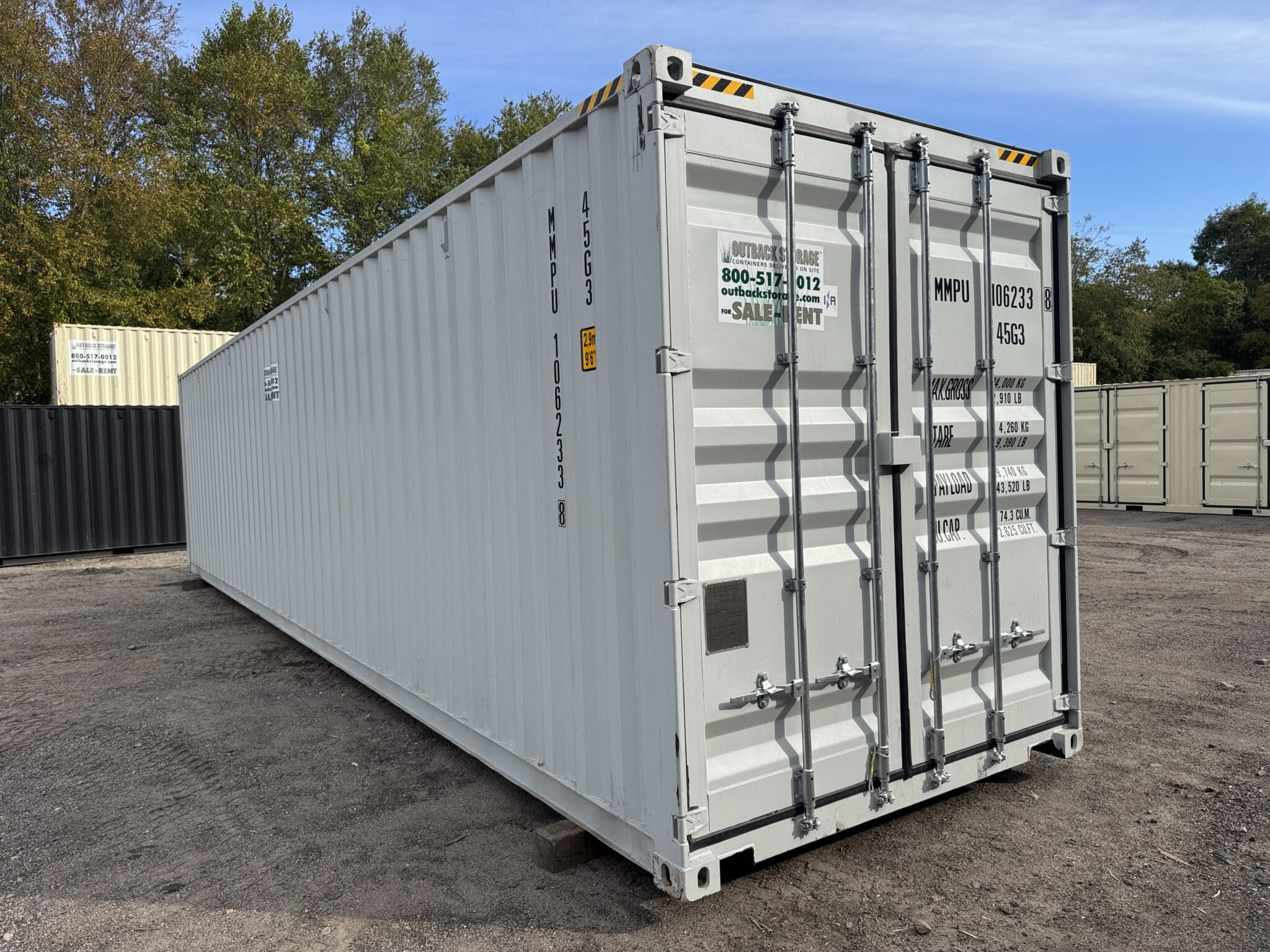 container 40 piedi high cube con 4 porte laterali – tenuta stagna, grigio container 40 piedi high cube con 4 porte laterali – tenuta stagna, grigio
