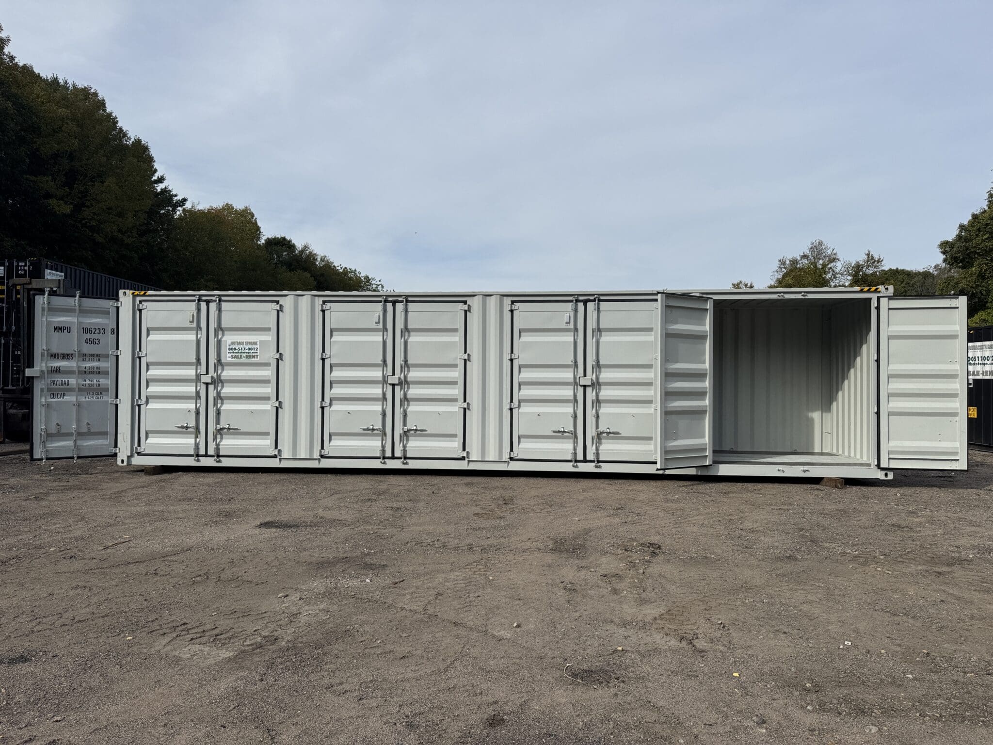 container 40 piedi high cube con 4 porte laterali – tenuta stagna, grigio container 40 piedi high cube con 4 porte laterali – tenuta stagna, grigio